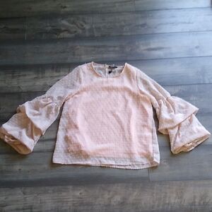 Elegant Pink Women's Top with Bell Sleeves